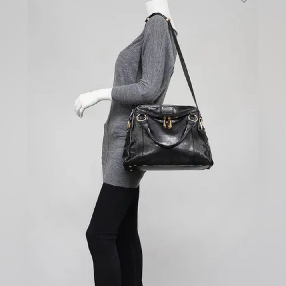 MARC JACOBS Black Italian Leather Wellington Classic Bugatti Bag 😍 Retail~ 1,250
